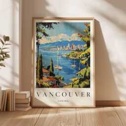 Vancouver Travel Poster British Columbia Mountain City Art Print - thumbnail 3