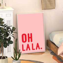 Oh La Quote Art Canvas Poster, Trendy Wall Art, Typography Aesthetic Decor, Retro Home Printed Gift - thumbnail 3