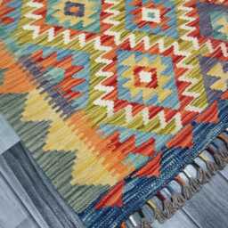 Kilim Rug Classic, Handmade Artisan Afghan Turkish Scandinavian Navajo Bohemian Wool Flatweave Multicolour 120x81 cm - thumbnail 3