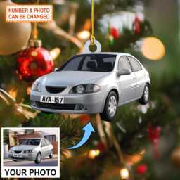 Custom Your Car Photo Personalized Picture Ornament, Christmas Tree Hanging Decor, Ornament, Flat 2D Ornament Acrylic/ Wooden - thumbnail 1