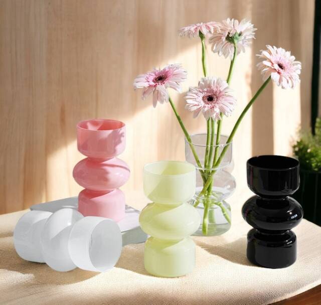 Decorative Plant Hydroponic Vase - Minimalist & Elegant For Stylish Home Decor - Coloured Glass Fresh Flowers Arrangement - image 1