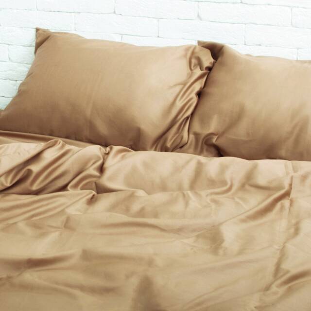 Cotton Sateen Duvet Cover in Beige. Twin, Full, Queen, King, Single, Kingsingle, Double, Custom Size - image 1