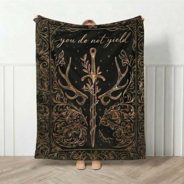 Throne Of Glass Blanket, Sarah J Maas Manon Blackbeak Abraxos Aelin Galathynius Rowan Whitethorn, Fantasy Bookish Gift - image 1