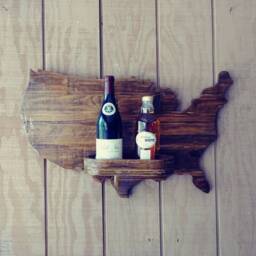 America Shelf - Pallet Wood Rack Custom Art - thumbnail 3