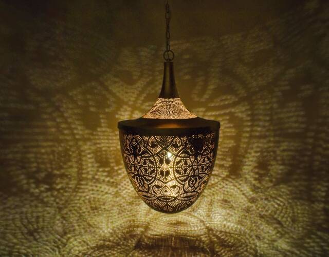 Moroccan Pendant Light, Lamp , Hanging Lamp Lampshades Lighting New Home Decor , Ceiling Light, Shade Gold Brass - image 1