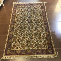 Handmade Cotton Rug Kalamkari Block Print, 3x5 Ft - thumbnail 2