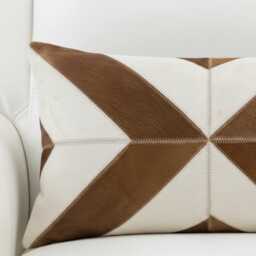 Brown White Natural Geometric Lumbar Pillow 30 X 50 cm - thumbnail 2