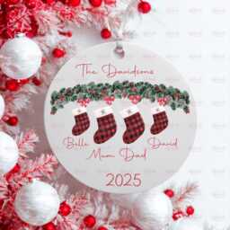 Personalised Christmas Decoration - Family Gift Custom Bauble Stocking Filler Eve Box - thumbnail 1