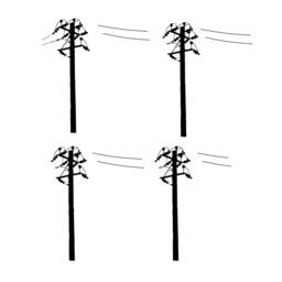 Power Lines Posts Row Sihlouette - Wall Decal Custom Vinyl Art Stickers - thumbnail 2