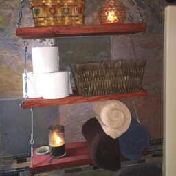 Suspended Shelves, Bathroom Shelf, Hanging Shelf, Book Shelf, Floating Shelves , Wood Shelf, Modern Shelf - thumbnail 1