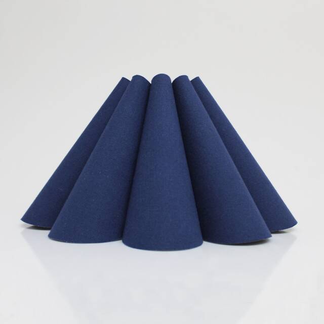 Navy Blue Pleated Lampshade Handmade Fabric & Acrylic - image 1