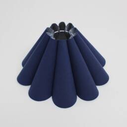 Navy Blue Pleated Lampshade Handmade Fabric & Acrylic - thumbnail 3