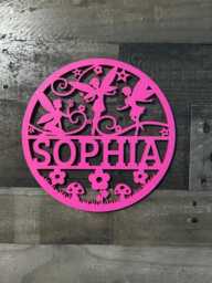 Personalised Fairy, Garden Wall Plaque, Kids Bedroom Decor, Name, Door Or Wall Hanger in Acrylic Wood - thumbnail 1