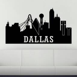 Dallas Wall Decal, Texas City Skyline Decal Urban Sticker, Silhouette Vinyl Office - thumbnail 2