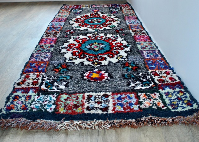 "Authentic Handmade Moroccan Boucherouite Rug - Carpet 58"" X 31" - image 1