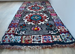 "Authentic Handmade Moroccan Boucherouite Rug - Carpet 58"" X 31" - thumbnail 1