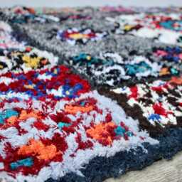 "Authentic Handmade Moroccan Boucherouite Rug - Carpet 58"" X 31" - thumbnail 3