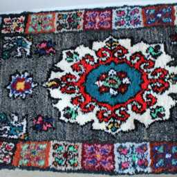 "Authentic Handmade Moroccan Boucherouite Rug - Carpet 58"" X 31" - thumbnail 2