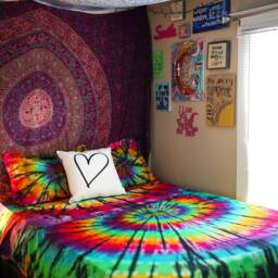 Rainbow Tie Dye Bedding Set - 400 Thread Count Cotton - thumbnail 3