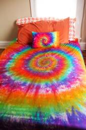 Rainbow Tie Dye Bedding Set - 400 Thread Count Cotton - thumbnail 1