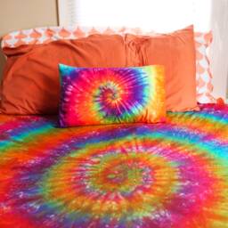 Rainbow Tie Dye Bedding Set - 400 Thread Count Cotton - thumbnail 2