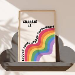 Children's Affirmation Wall Art - Kids Bedroom Girl Boy Unisex Poster Positive Quotes I Am Strong Happy Kind Playroom Nursery Print - thumbnail 3