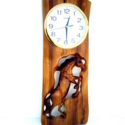 Horse Wood Clock, Wooden Decor, Rustic Wall Animals Forest Animals, Hanging Home Decor - thumbnail 3