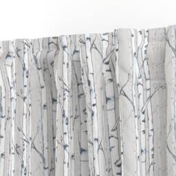 Forest Curtain Panel - Woodland Birch Trees Gray Nursery Custom By Lanagibson - thumbnail 3