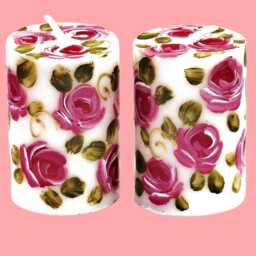 Hand Painted Pink Rose Votive Candles, Romantic Shabby Chic Floral Decor, Gift For Her - thumbnail 2