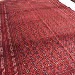 Handwoven Afghan Wool Rug 9.11x6.8 Ft Mowrai Gul Carpet - thumbnail 3