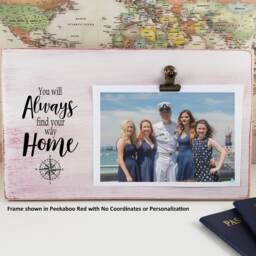 Military Going Away Gift, You Will Always Find Your Way Home Personalized Picture Frame, Moving Gps Coordinates, Latitude Longitude - thumbnail 3