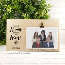 Military Going Away Gift, You Will Always Find Your Way Home Personalized Picture Frame, Moving Gps Coordinates, Latitude Longitude - thumbnail 2