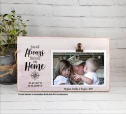 Military Going Away Gift, You Will Always Find Your Way Home Personalized Picture Frame, Moving Gps Coordinates, Latitude Longitude - thumbnail 1