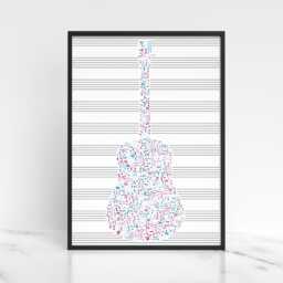 Guitar Wall Art, A4 Print, High Quality Poster, Music Gift For Musician, Decor - thumbnail 1