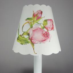 New 3x5x4.5 Cut Rose Lampshade 100% Recycled Material Candelabra - thumbnail 1