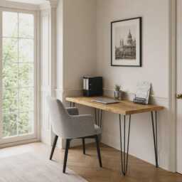 Brigg Rustic Desk 60cm With Hairpin Industrial Metal Legs - thumbnail 2