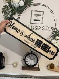 Home Is Where My Girls Are - Street Sign 3D Look Personalised Wall Mount New Style Decor - thumbnail 1