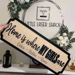 Home Is Where My Girls Are - Street Sign 3D Look Personalised Wall Mount New Style Decor - thumbnail 3