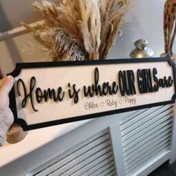 Home Is Where My Girls Are - Street Sign 3D Look Personalised Wall Mount New Style Decor - thumbnail 2