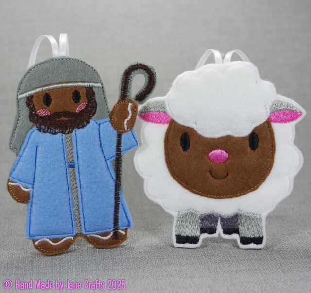 Gingerbread Nativity Decorations Felt Christmas Tree Ornaments - image 1