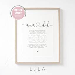 Mum & Dad Poem A4 Or A5 Print - Gift Dad, For Parents, Thank You Christmas Parents From Children Child - thumbnail 3