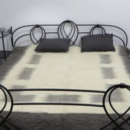 Geometric Wool Throw Blanket Scandinavian Gray White Bed Cover - thumbnail 3