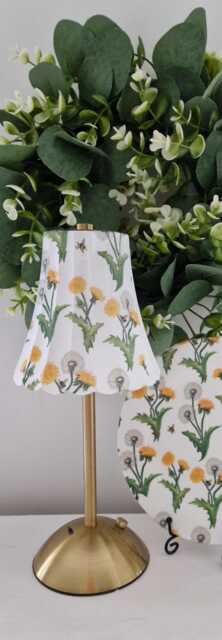 Cordless Touch Lamp. Beautiful Decoupaged Gisela Graham Inspired Dandelion & Bee Usb Rechargeable Lamp.other Designs Available - image 1