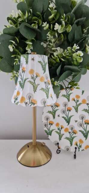 Cordless Touch Lamp. Beautiful Decoupaged Gisela Graham Inspired Dandelion & Bee Usb Rechargeable Lamp.other Designs Available - image 1