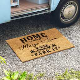 Campervan Doormat - Home Is Where You Park It Personalised Gift - thumbnail 3