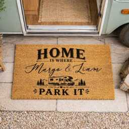 Campervan Doormat - Home Is Where You Park It Personalised Gift - thumbnail 2