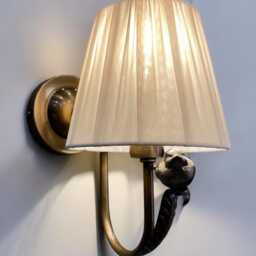 Minimalist Fabric Wall Sconce Brass Bird Detail - Mid Century Modern - thumbnail 3
