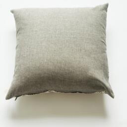 Grey Geometric Print Square Pillow Sham-Hand Block Printed - 20 X Cotton Throw Cover - thumbnail 2