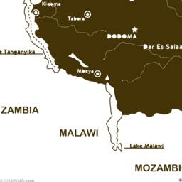 Tanzania Map Wall Decal Cities, Rivers, Zanzibar, Kilimanjaro - thumbnail 1