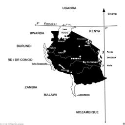 Tanzania Map Wall Decal Cities, Rivers, Zanzibar, Kilimanjaro - thumbnail 3